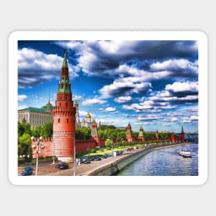 View at the Kremlin, Moscow, Russia Sticker